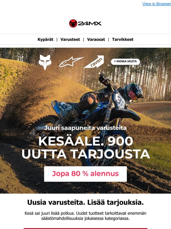 Kesäale kasvaa – lisää varusteita valikoimassa