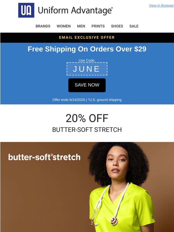Softer. Stretchier. 20% off — and free shipping over $29.