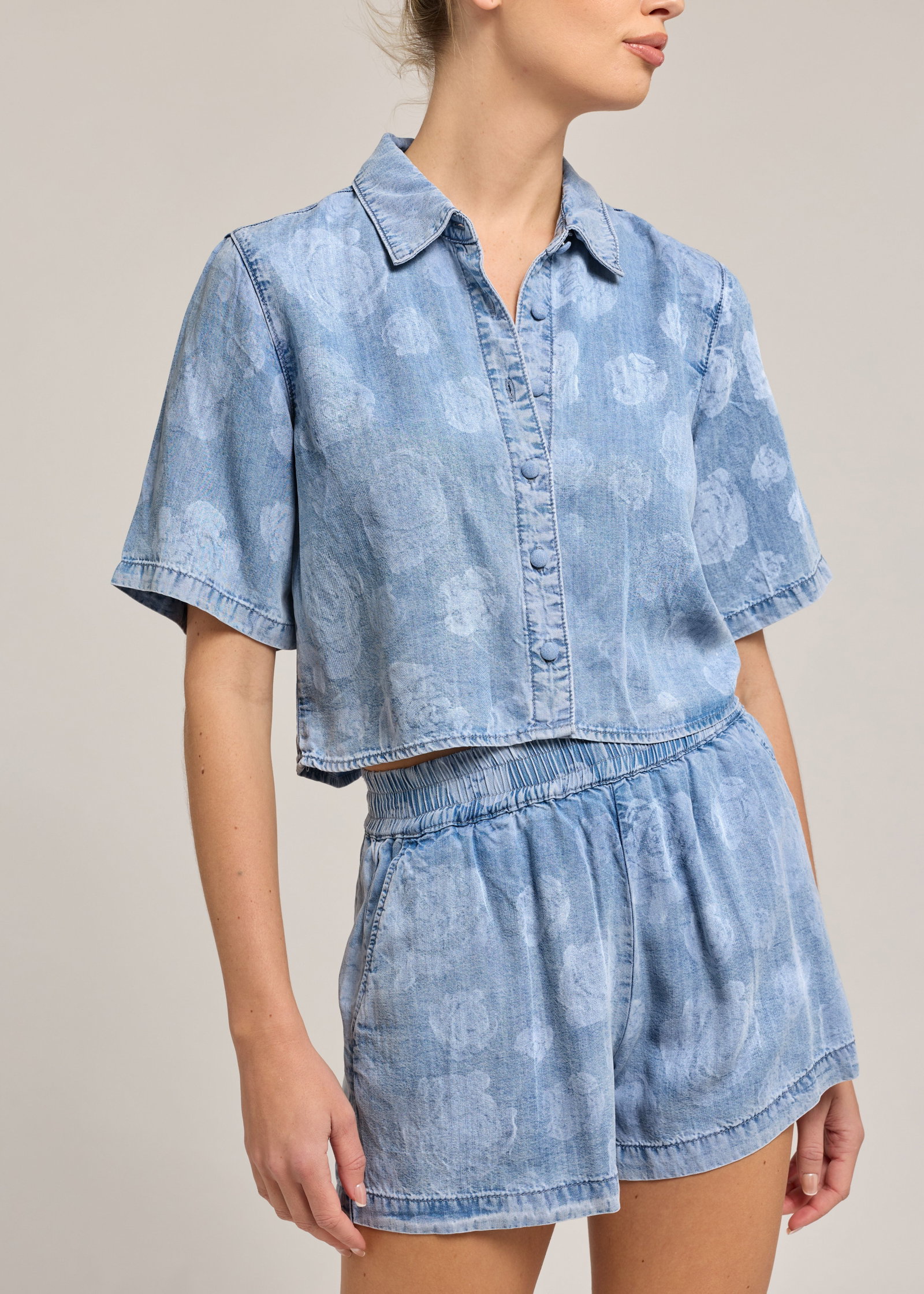 Image of  Dorah Floral Denim Short - Floral Denim