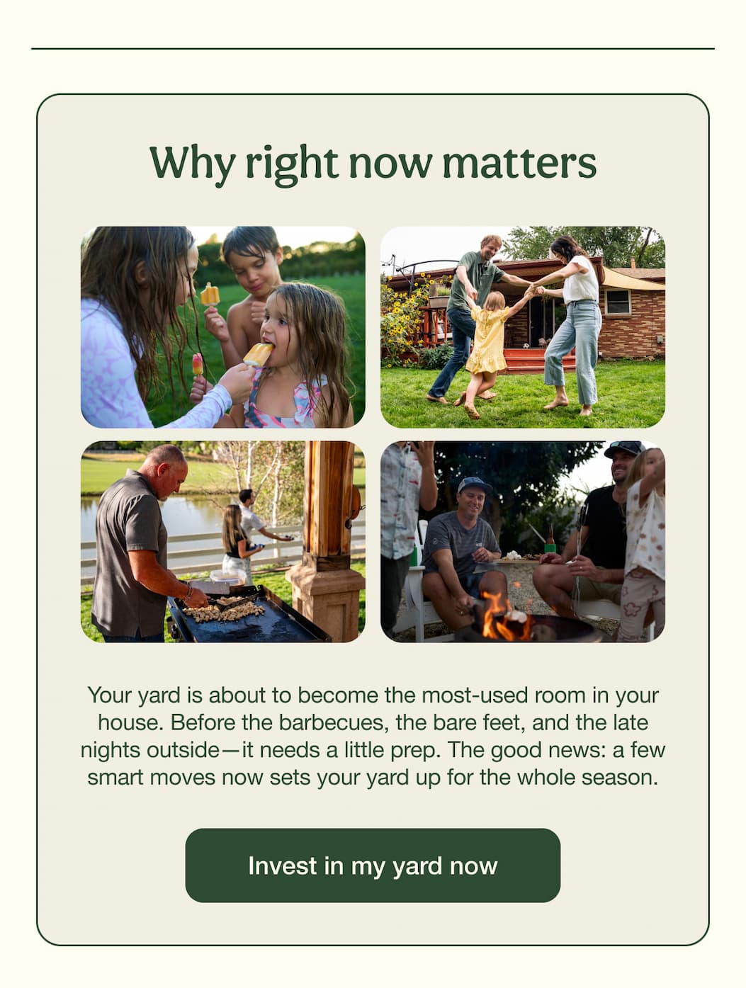 Why right now matters | Invest in my yard now