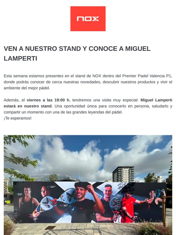 Nos vemos en el stand NOX de Premier Padel