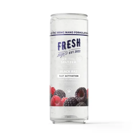 Image of 100mg Black Raz THC Seltzer - D9 Nano - Fresh
