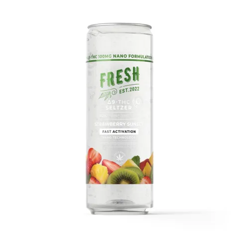 Image of 100mg Strawberry Sunset THC Seltzer - D9 Nano - Fresh