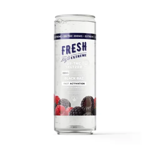 Image of 200mg Black Raz THC Seltzer - Delta 9 Nano - Fresh