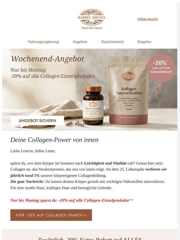 🔔 –20% auf Collagen, aber nur bis Montag