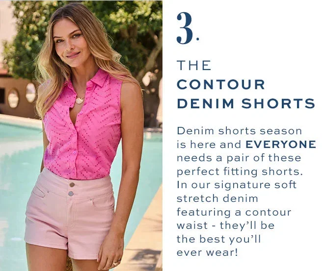 Soft Pink Contour Waist Denim Shorts