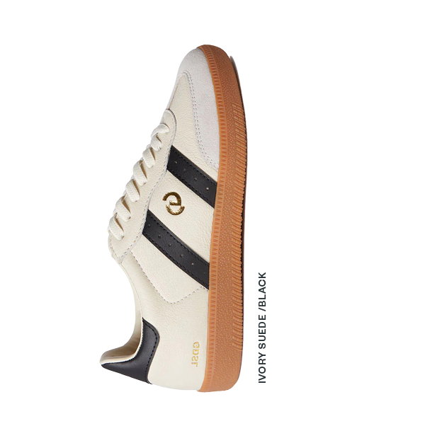  Ivory/Black Suede