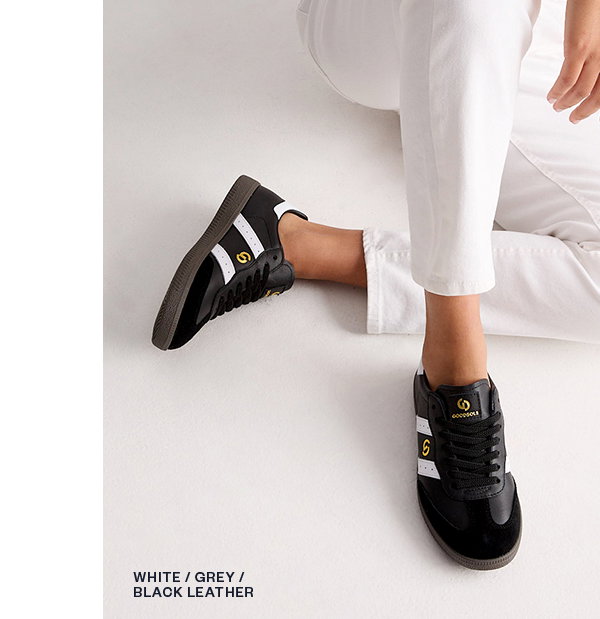 Black/White Leather