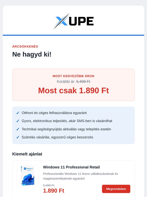 Windows 11 Professional 1890 Ft-ért? Igen!