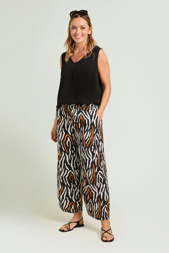 PANTALONI AMPI IN GIAVANESE STAMPATA