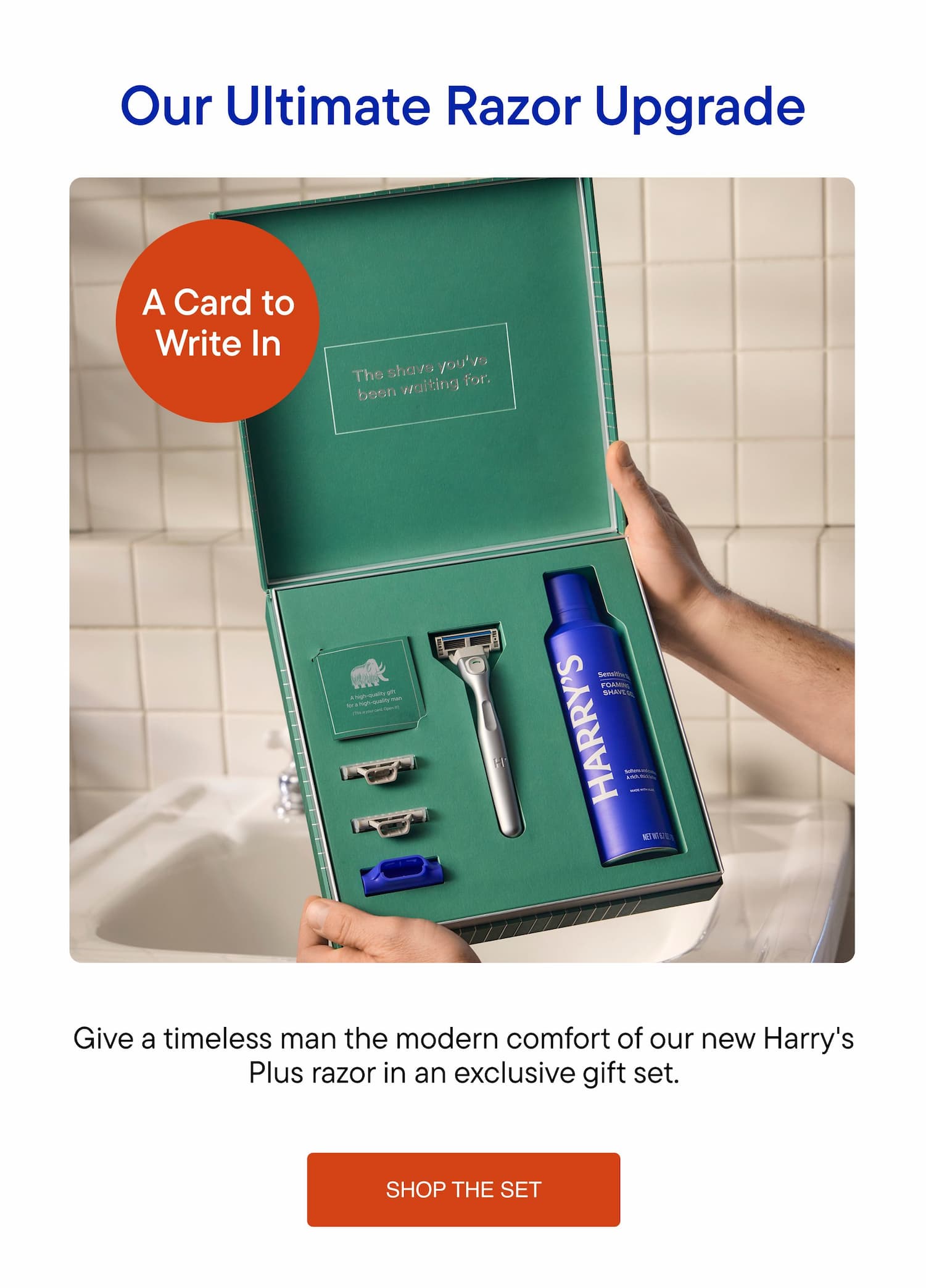 Give a timelines man the modern comfort of our new Harry's Plus razor in an exclusive set