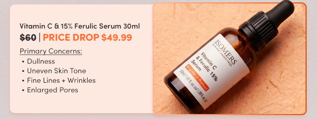 Isomers Skincare | Vitamin C & 15% Ferulic Serum 30ml - $49.99