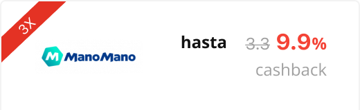 hasta 9.9% de supercashback ManoManoMifarma
