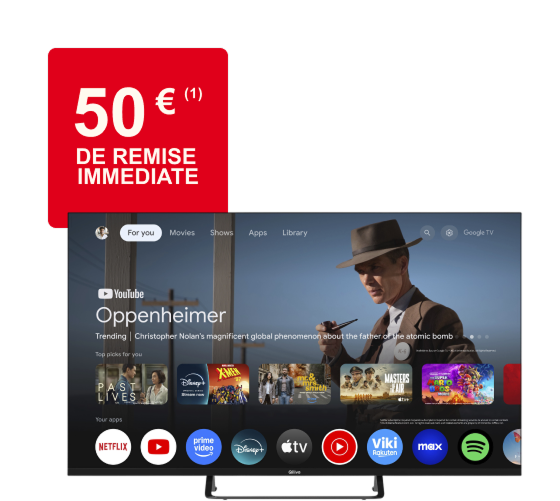 Offre de 50€ de remise immédiate sur la TV LED
