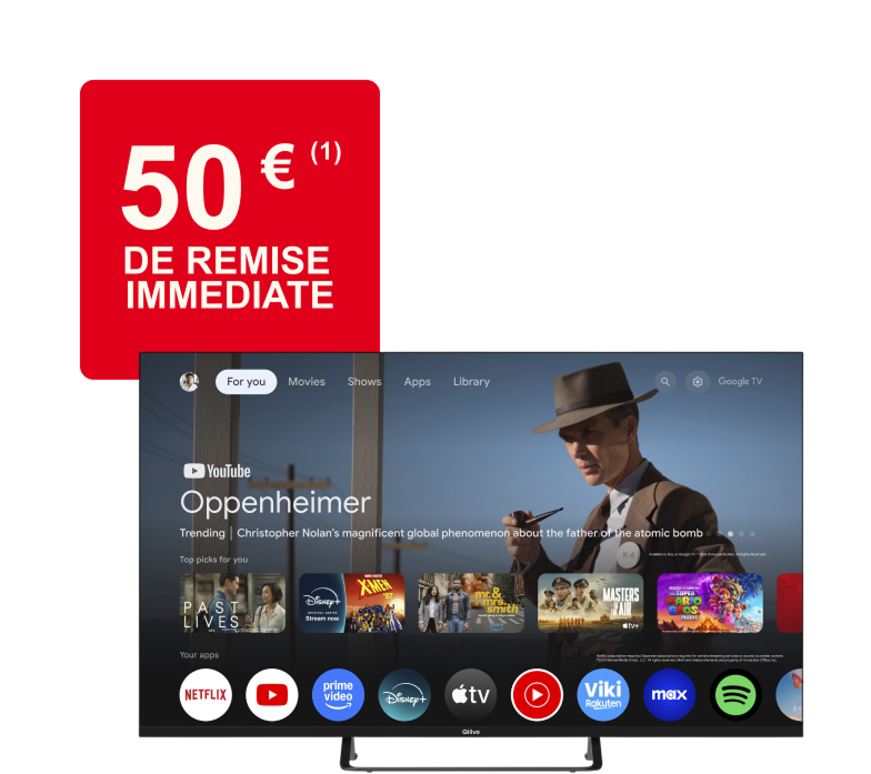 Offre de 50€ de remise immédiate sur la TV LED