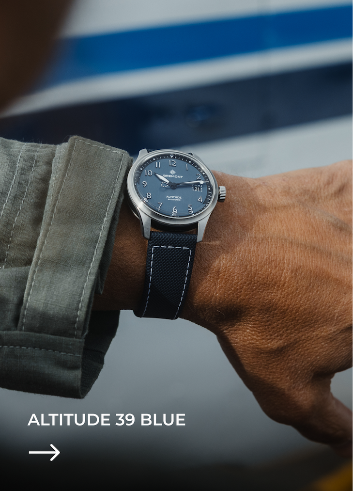 Altitude 39mm Blue Dial Leather Strap