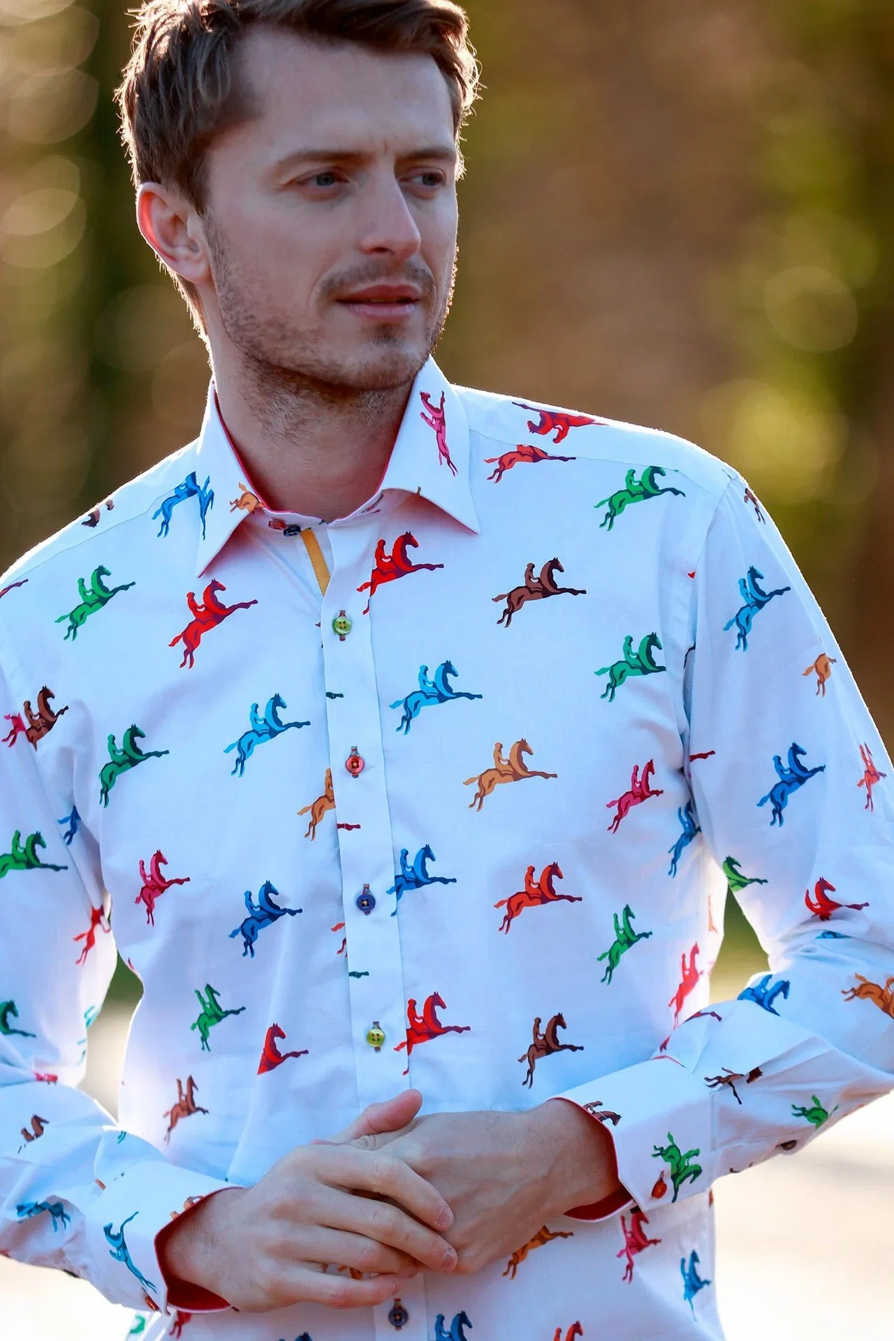 Image of MULTI HORSE RIDER PRINT SHIRT