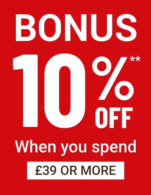 Bonus 10% off when you spend £39 or more