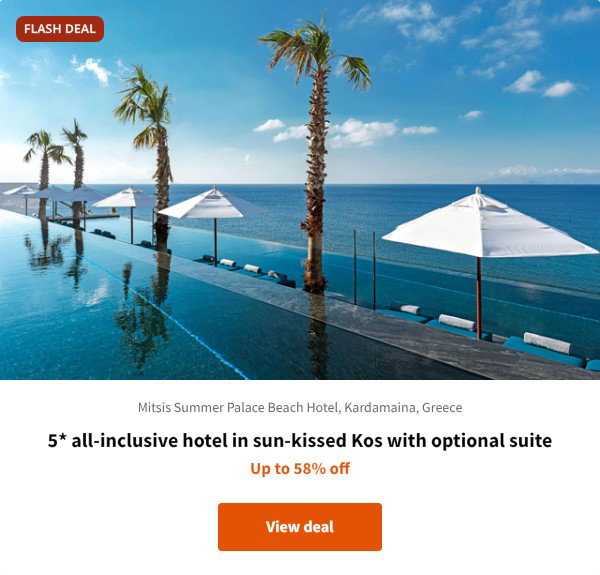 5* all-inclusive hotel in sun-kissed Kos with optional suite