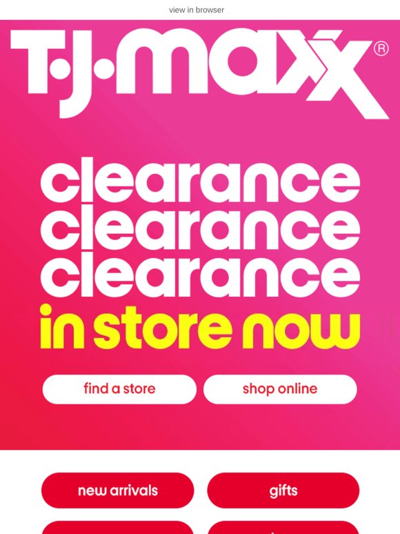 In store now: CLEARANCE EVENT!