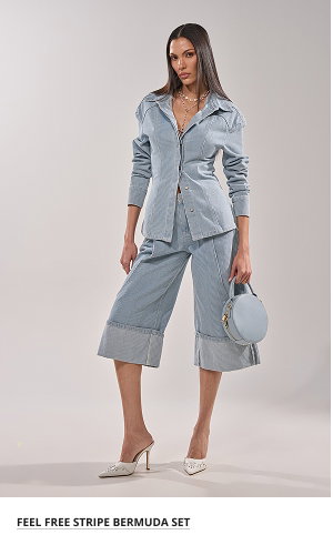 FEEL FREE STRIPE BERMUDA SET