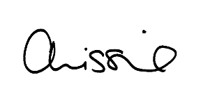 Chrissie's signature'