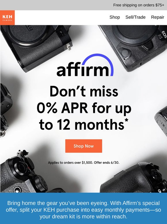 Limited-time 0% APR offer*! Ends 6/30