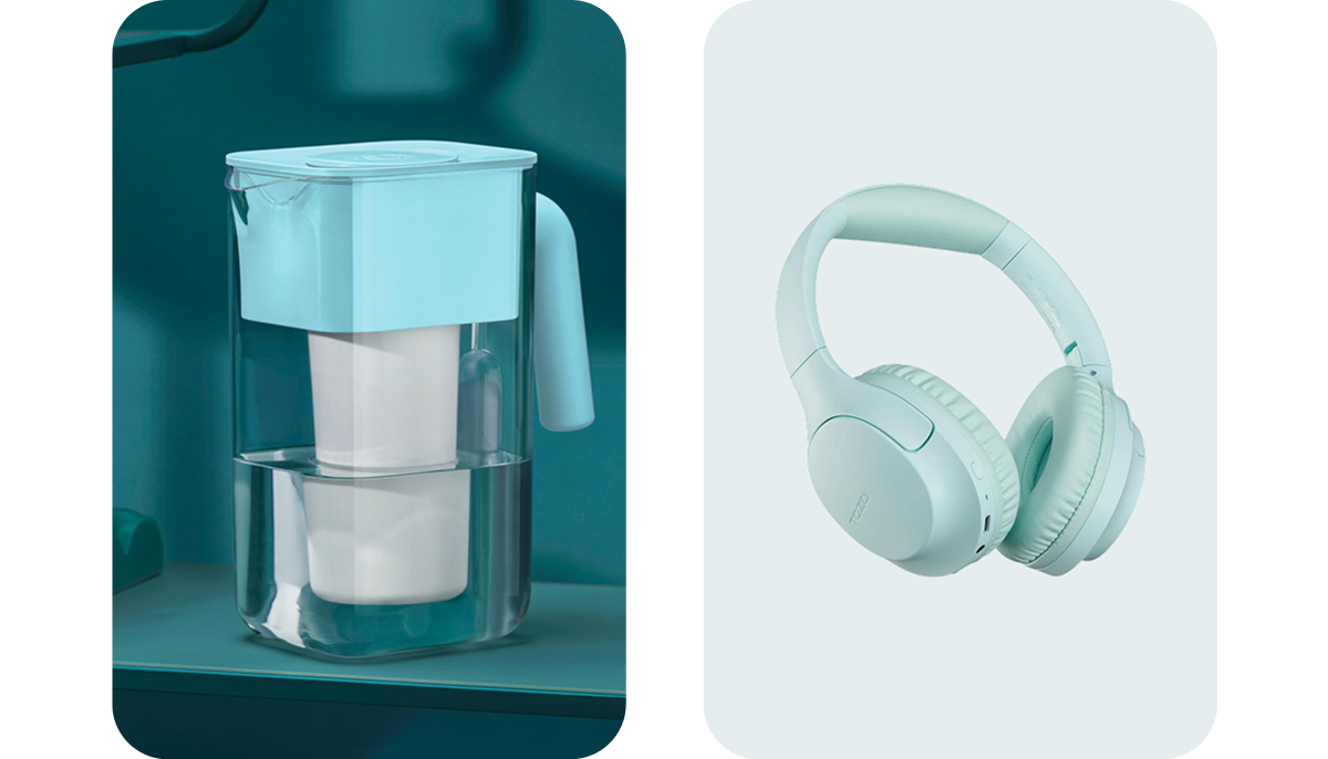 Aqua water filter with headphone
