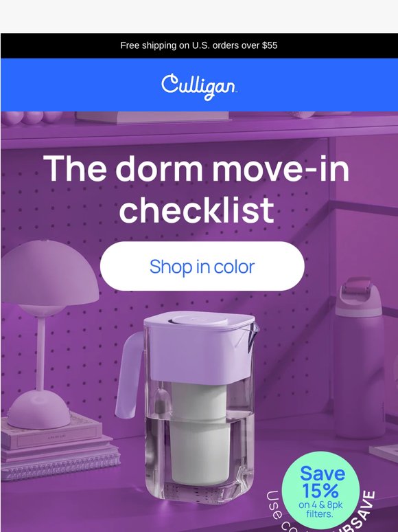 The dorm move-in checklist (one thing's on sale)