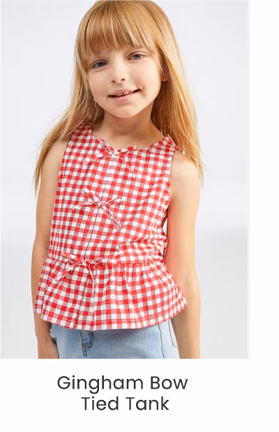 Gingham Bow Tied Tank