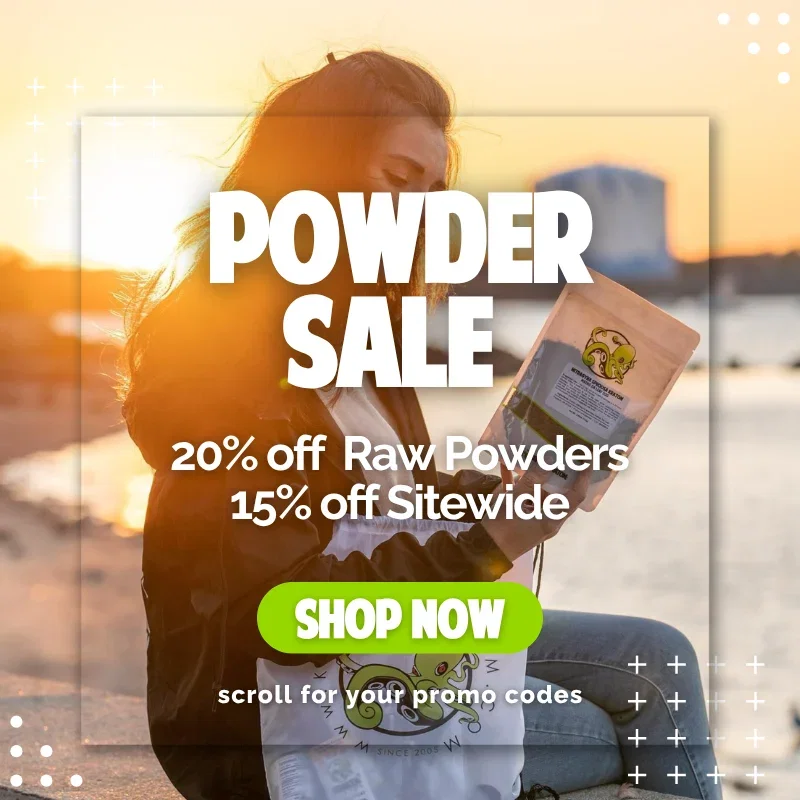 Powder Sale | 20% off Raw Powders, 15% off Sitewide | Scroll for your promo codes | Shop now