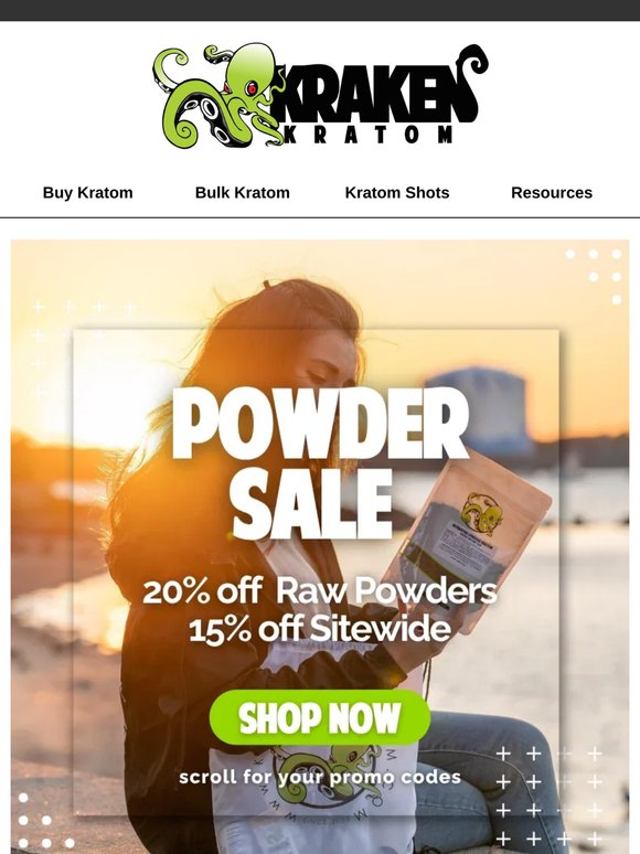 🦑 Unleash the classics: 20% off powders!