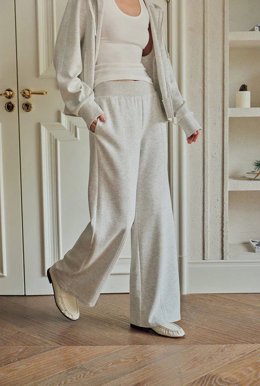 Image of Chase Cotton Straight Leg Pants - Heather White