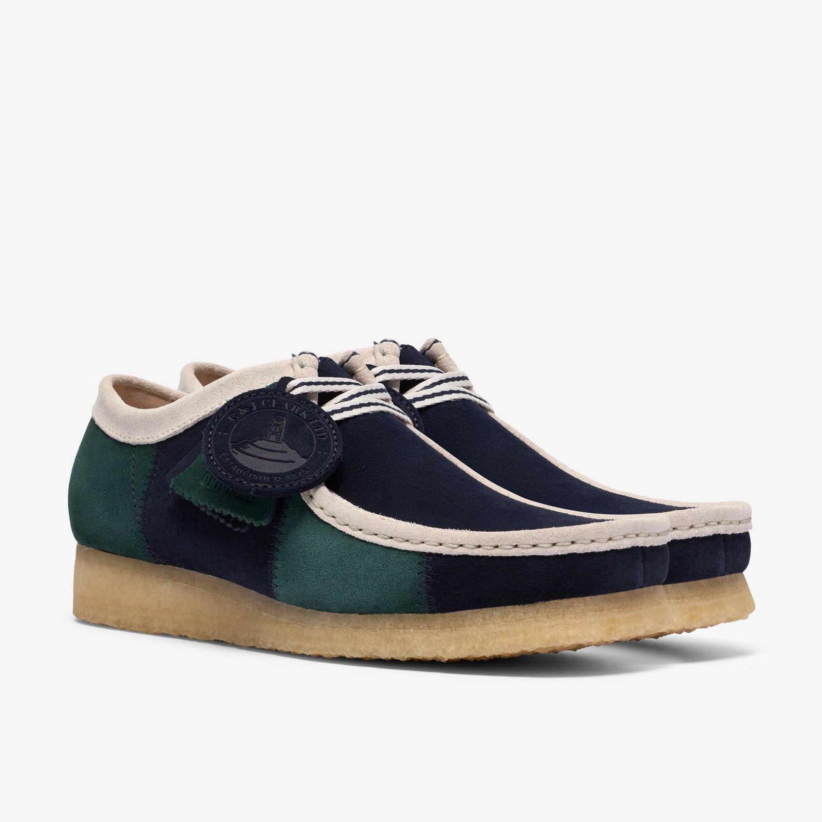 Shop Wallabee Blue/Green Stripe