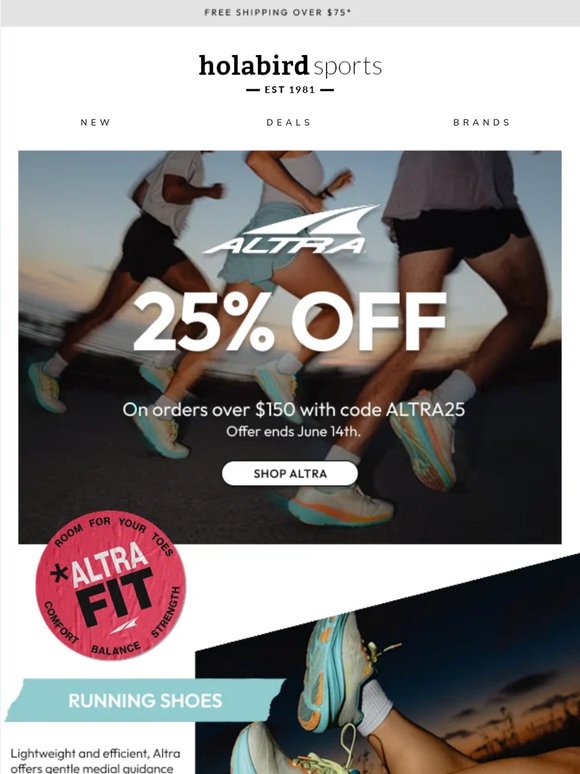 SAVE 25% on Altra Orders Over $150