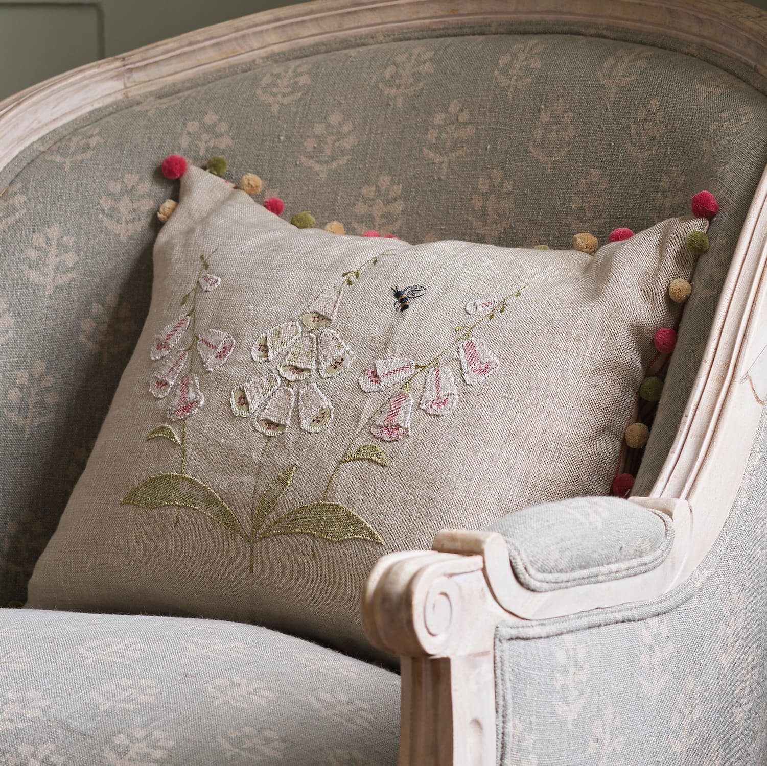 White Foxglove Cushion