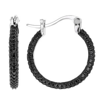 Black Spinel Rhodium Over Sterling Silver Earrings 1.17ctw