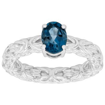 London Blue Topaz Rhodium Over Sterling Silver Ring 1.35ct