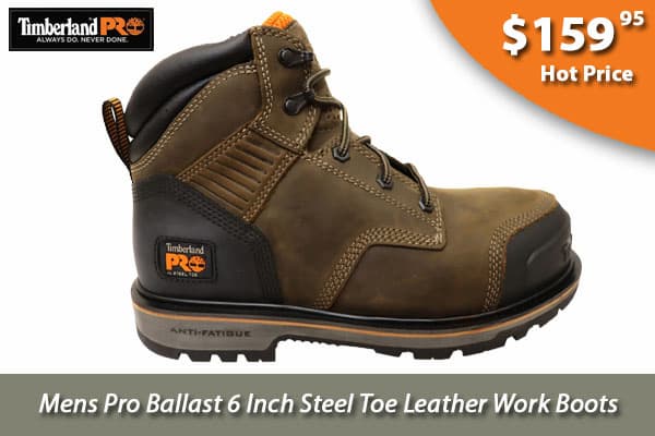 Timberland Mens Pro Ballast 6 Inch Steel Toe Leather Work Boots