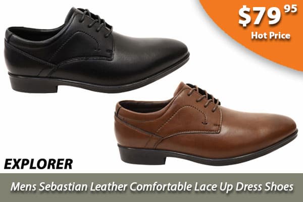 Explorer Mens Sebastian Leather Comfortable Lace Up Dress Shoes