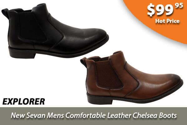 Explorer New Sevan Mens Comfortable Leather Chelsea Boots