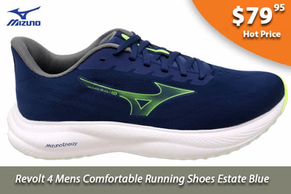 Mizuno Revolt 4 Mens Comfortable Running Shoes Estate Blue
