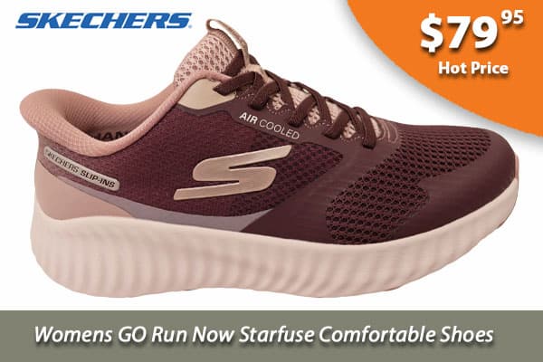 Skechers Womens GO Run Now Starfuse Comfortable Shoes Mauve