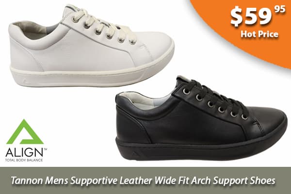 Align Tannon Mens Supportive Leather Wide Fit Arch Support Shoes