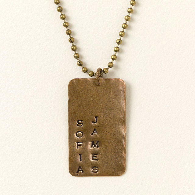 Hand-Stamped Men's Dog Tag Necklace