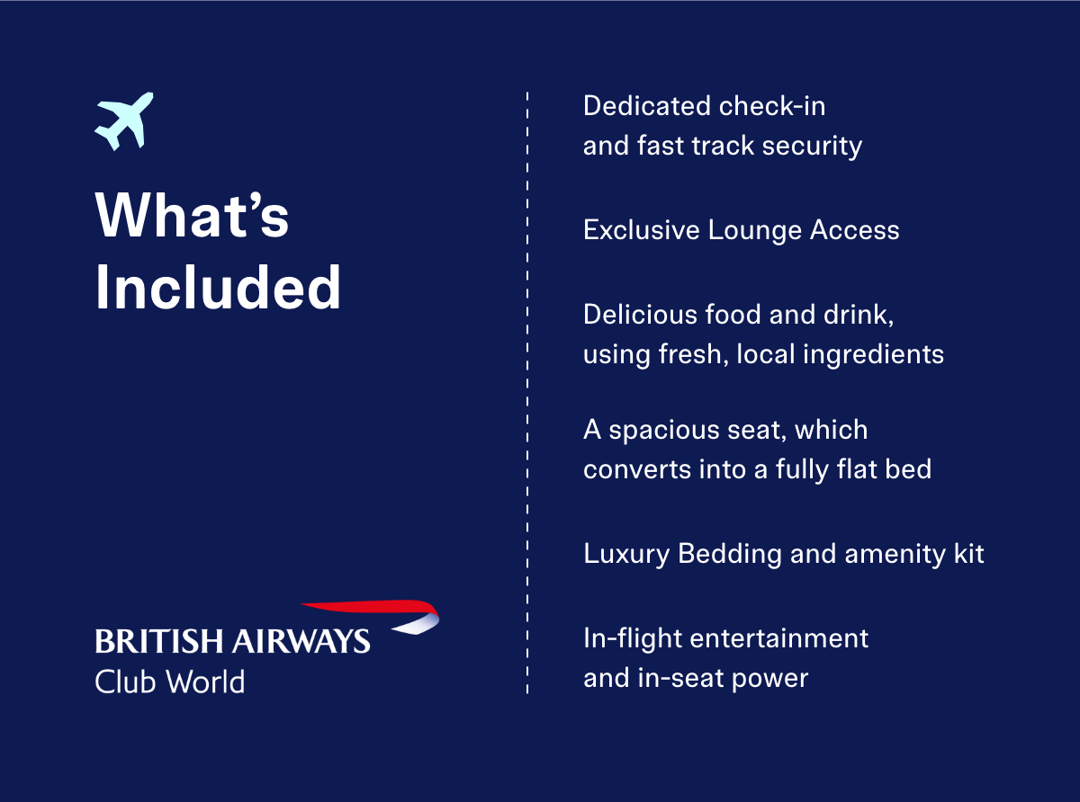 What's Included | Bristish Airways Club World