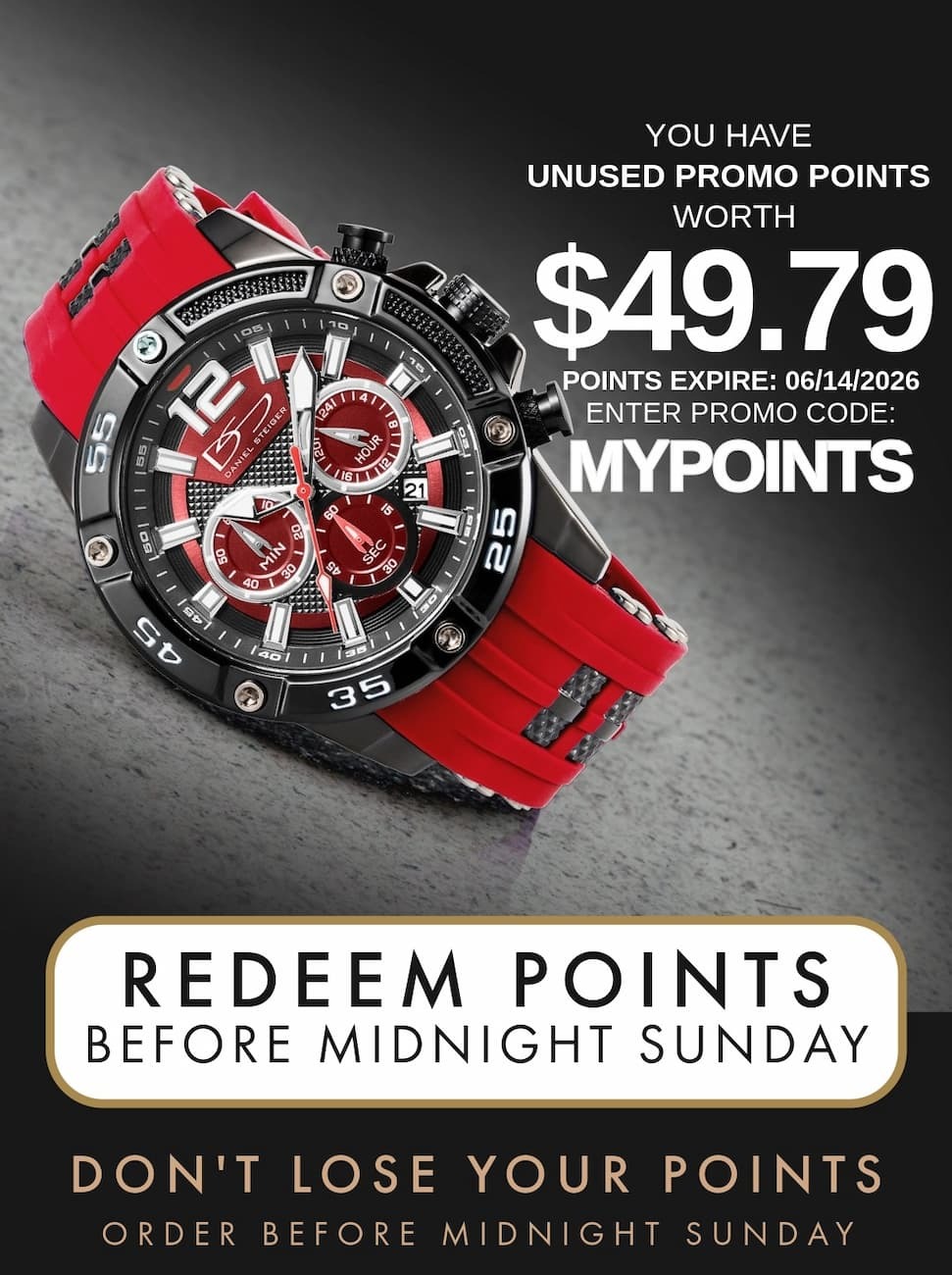 Claim Points Before Midnight Sunday  Or Lose Them All