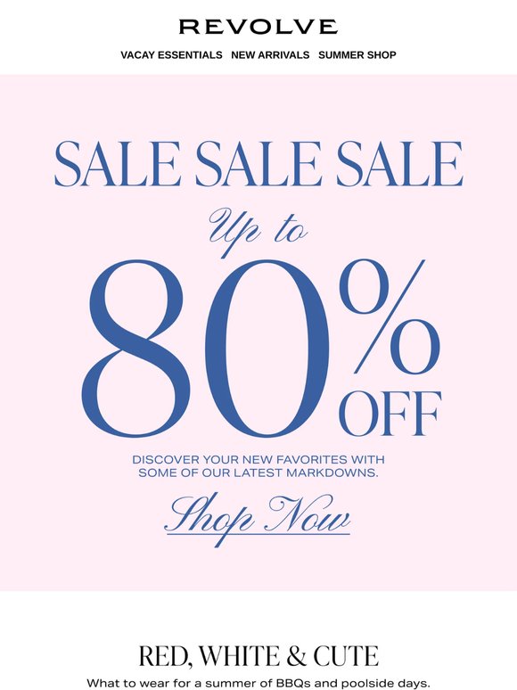 UP TO 80% OFF STARTS NOW