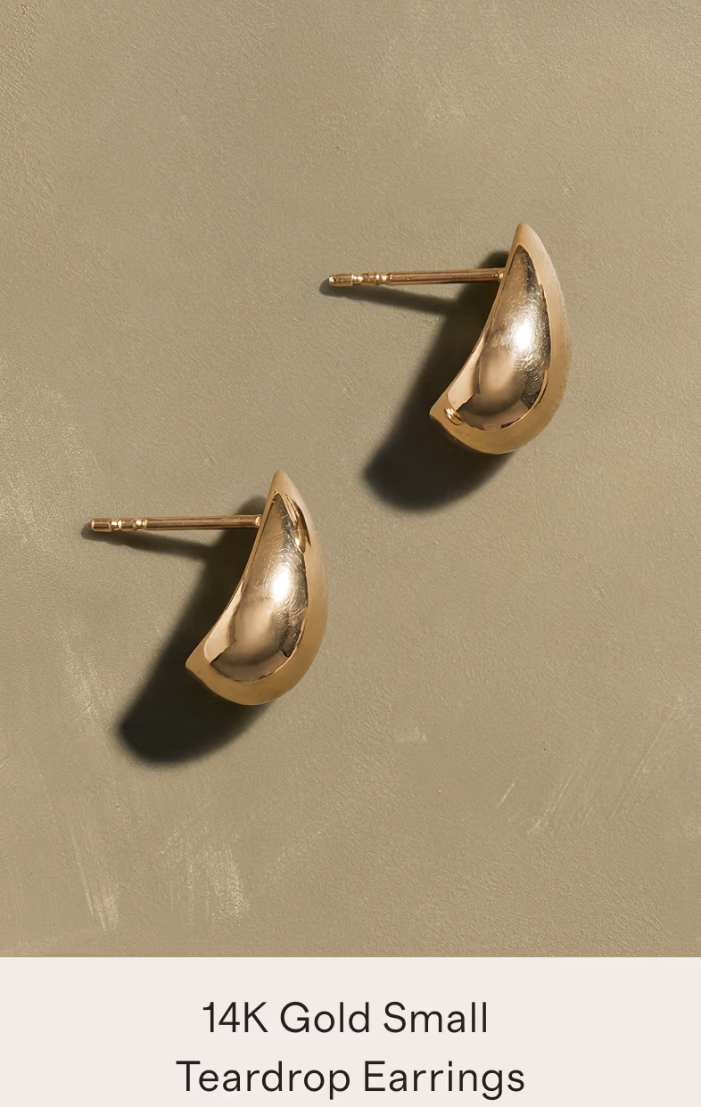 14K Gold Small Teardrop Earrings