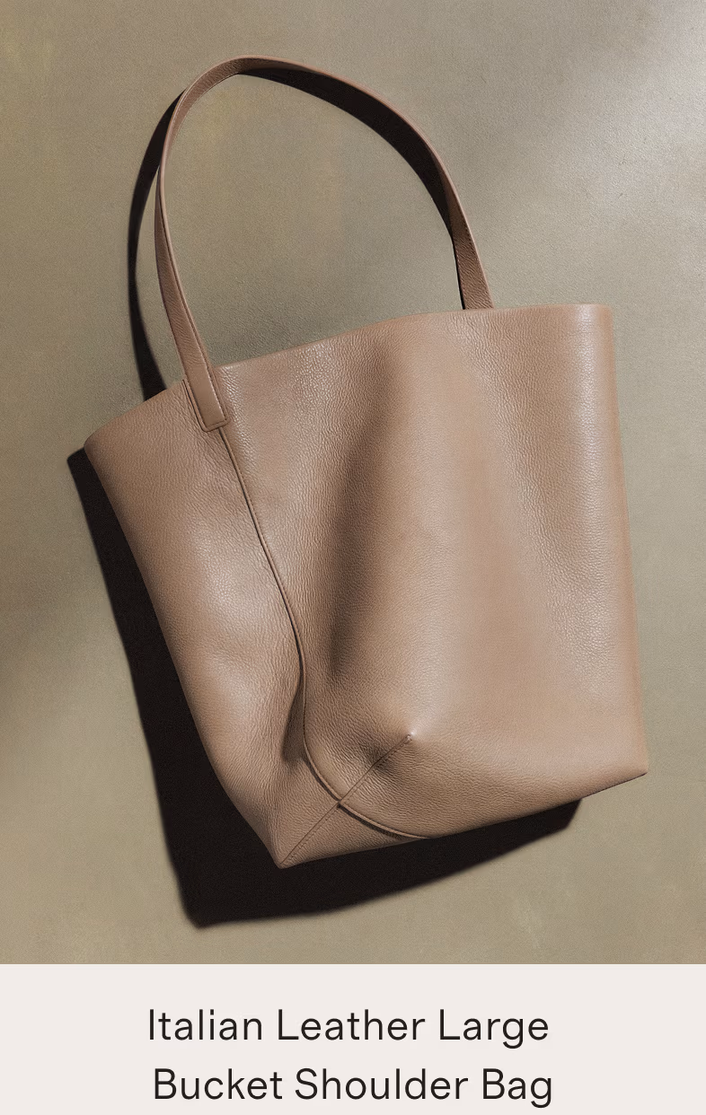 Italian Leather Large Soft Bucket Shoulder Bag